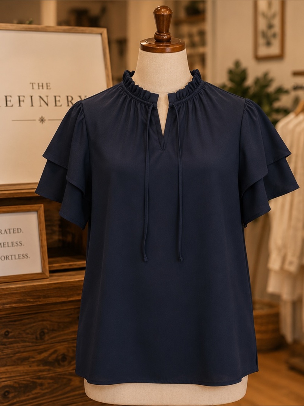 SEDGE- Sally black short sleeve Blouse top NWT